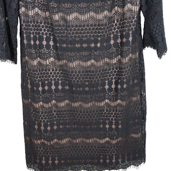 Eliza J Black Lace Dress Cocktail Party Midi Elegant Size 12 - Picture 6 of 9